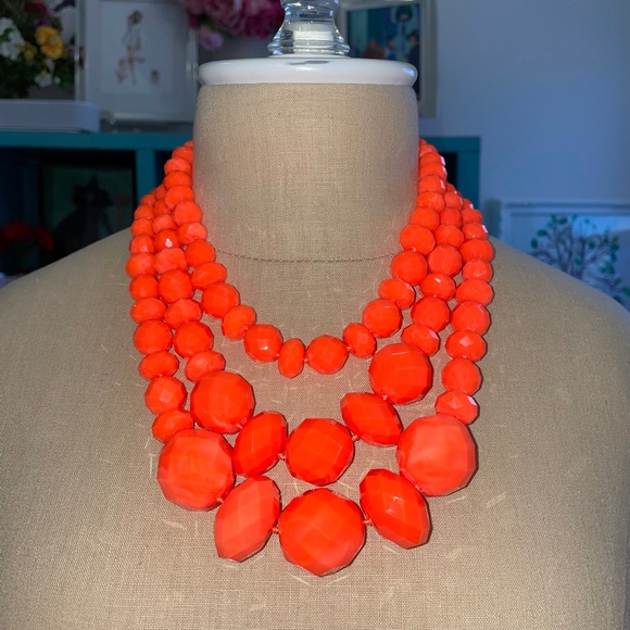 Rare & HTF Kate Spade Give It A Swirl Triple Strand Necklace in Surprise Coral - Picture 3 of 10